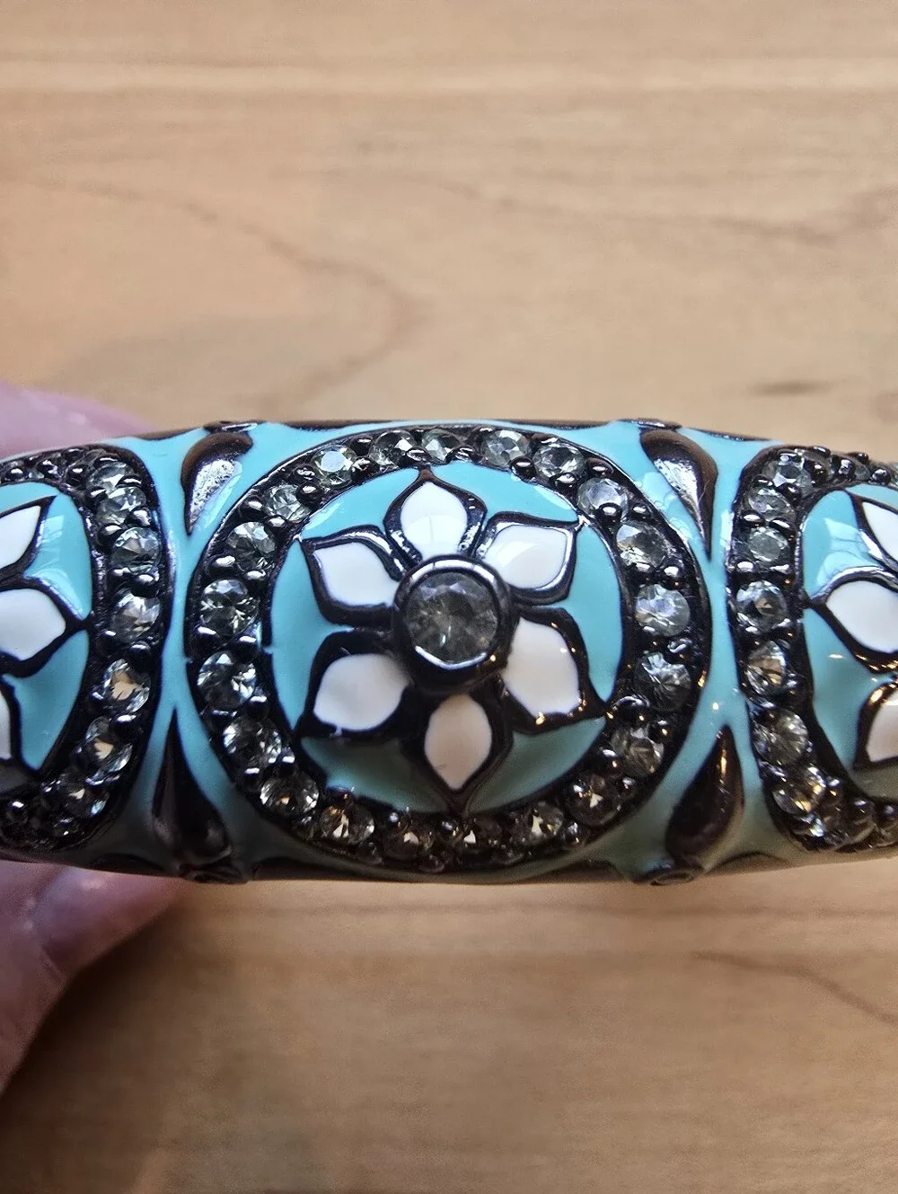 MCL By Matthew Campbell Laurenza Sterling Silver Floral Enamel & Stone Bracelet - Picture 3 of 7